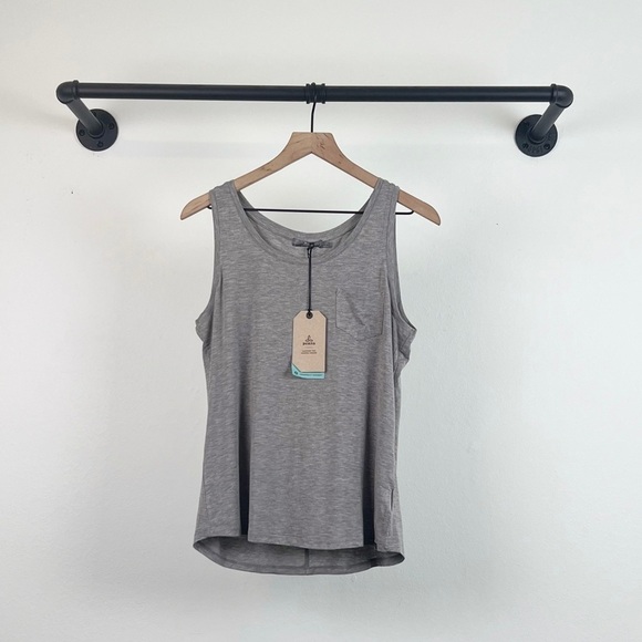 NWT Prana Foundation Scoop Neck Pocket In Heather Grey - Picture 4 of 7